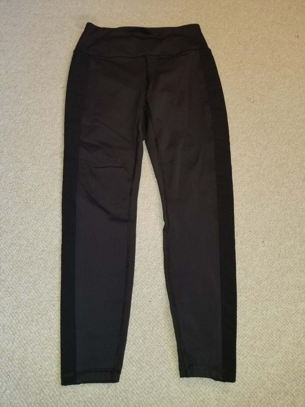 Womens Pants-SPYDER ACTIVE-black stretch performance elastic waist legging-M